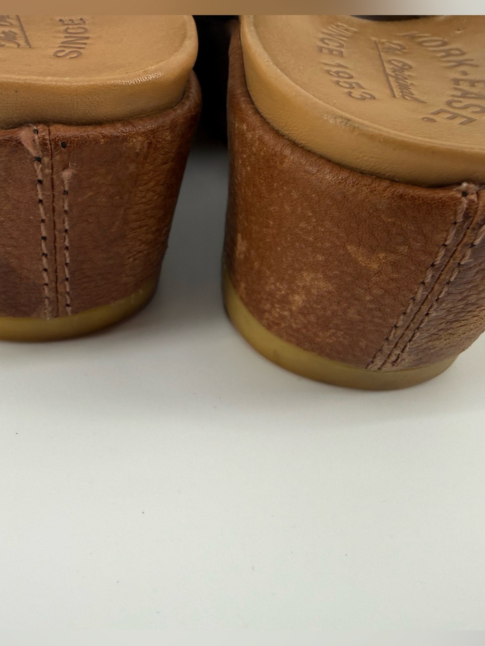 Kork-Ease Women's Tan Brown Leather Crossover Slide Mules - Picture 6 of 9